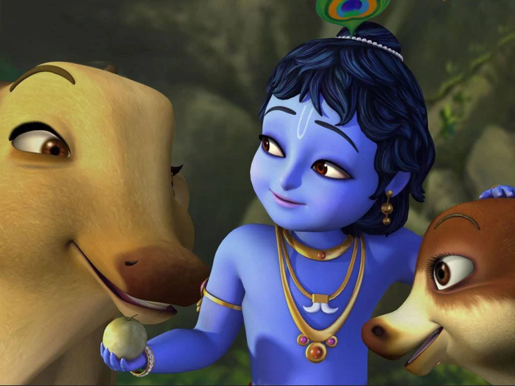 Animated Cute Little Krishna Images Wallpapers