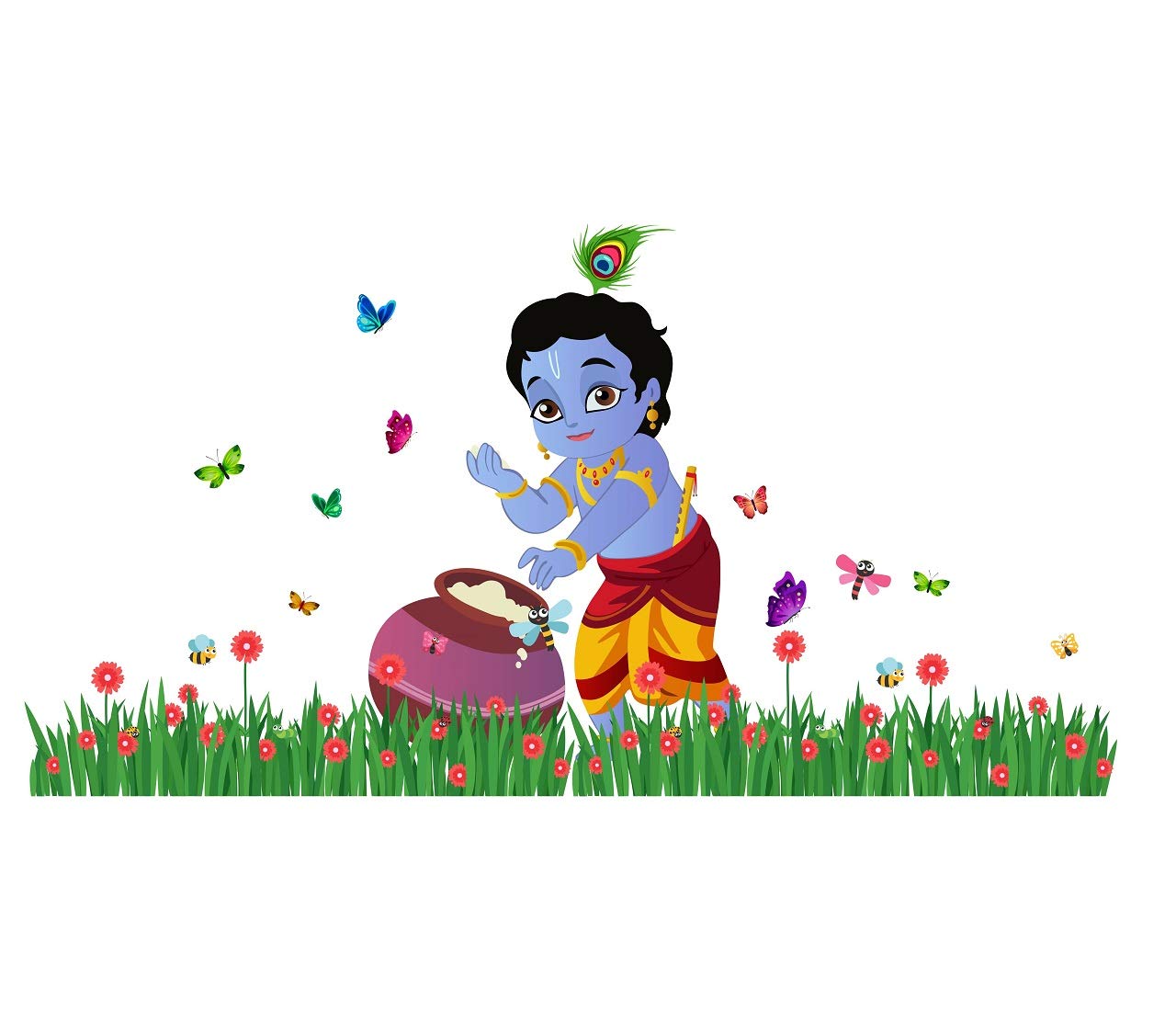 Animated Cute Little Krishna Images Wallpapers