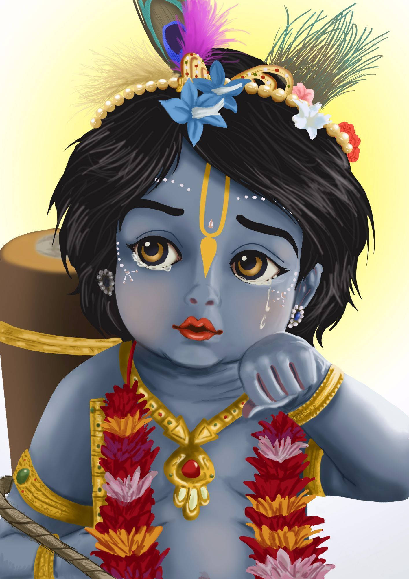 Animated Cute Little Krishna Images Wallpapers