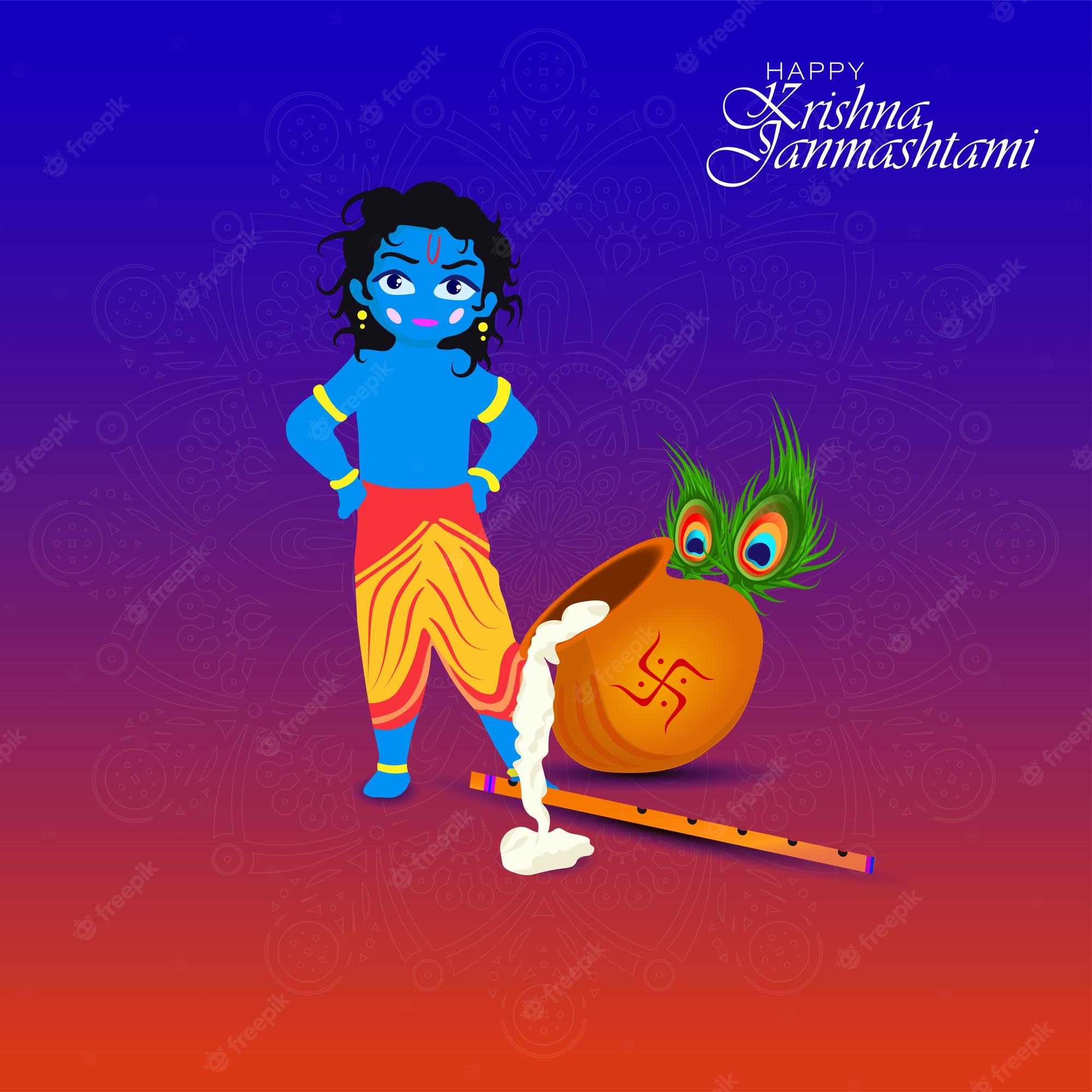 Animated Cute Little Krishna Images Wallpapers