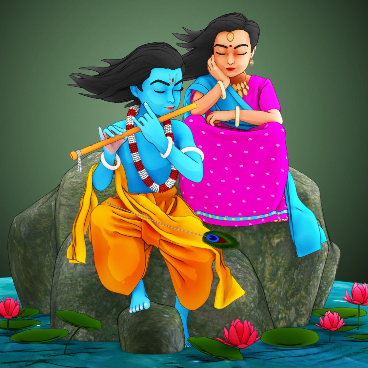 Animated Cute Little Krishna Images Wallpapers