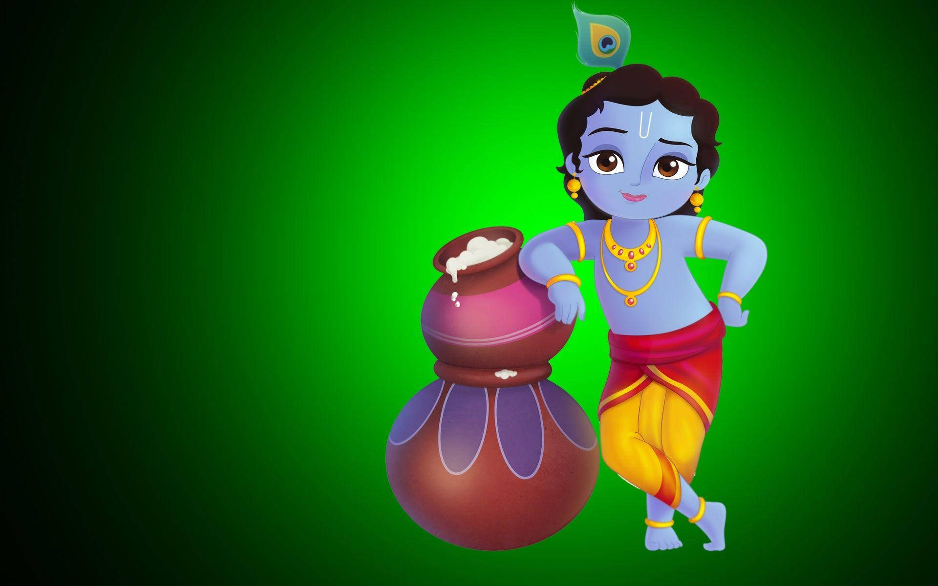 Animated Cute Little Krishna Images Wallpapers