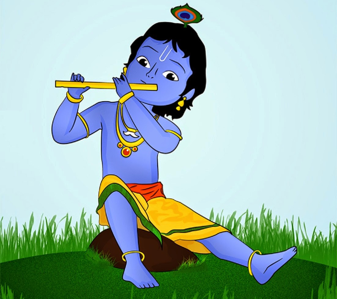 Animated Cute Little Krishna Images Wallpapers