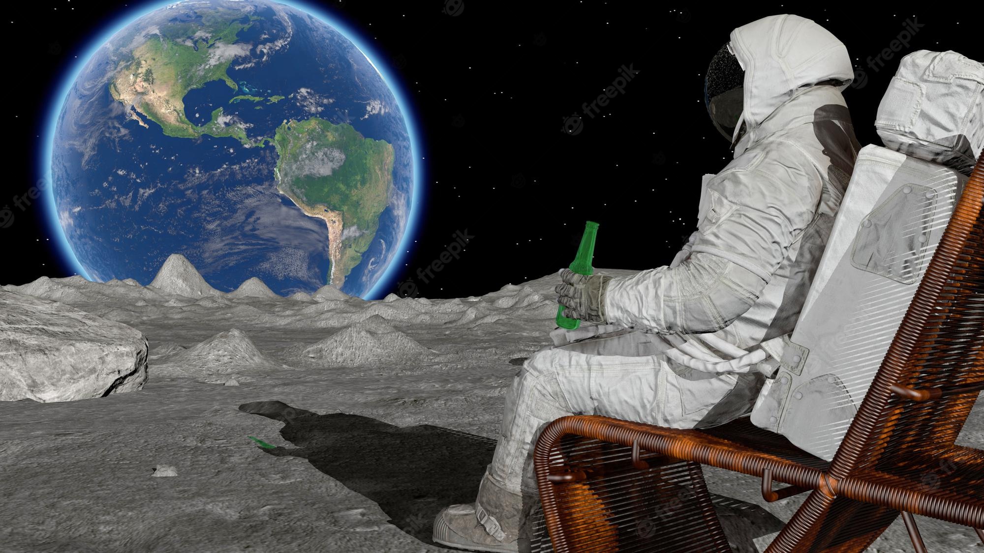 Astronaut Drinking Beer On Moon Wallpapers