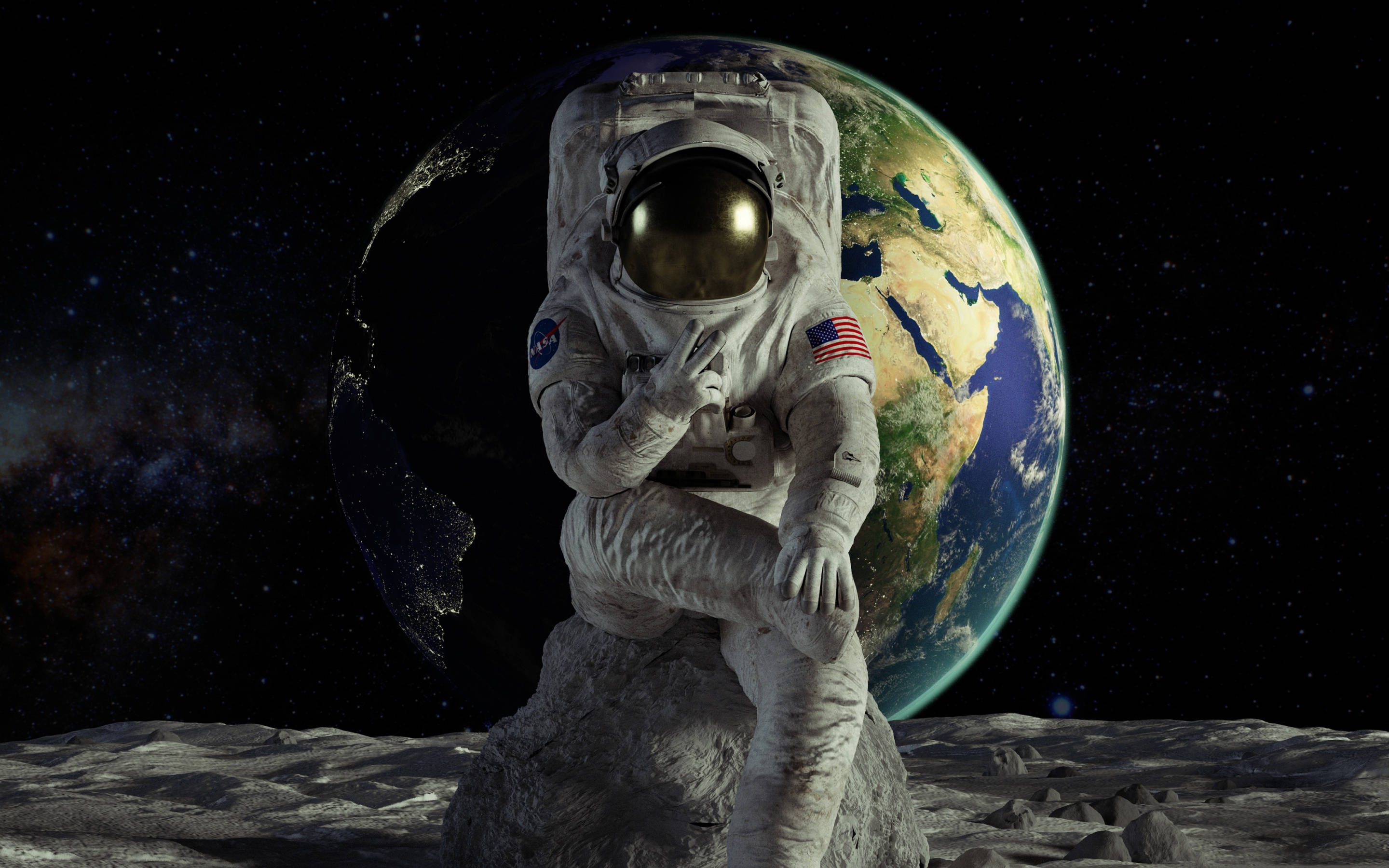 Astronaut On The Moon Wallpapers