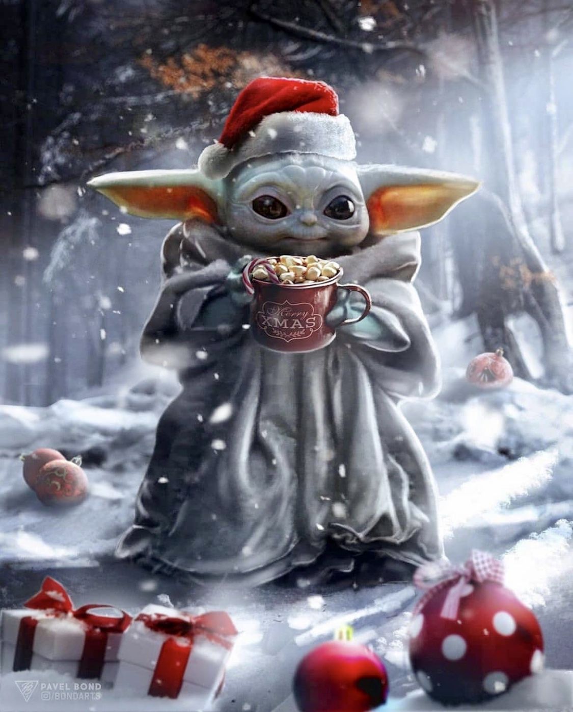 Baby Yoda Christmas Wallpapers