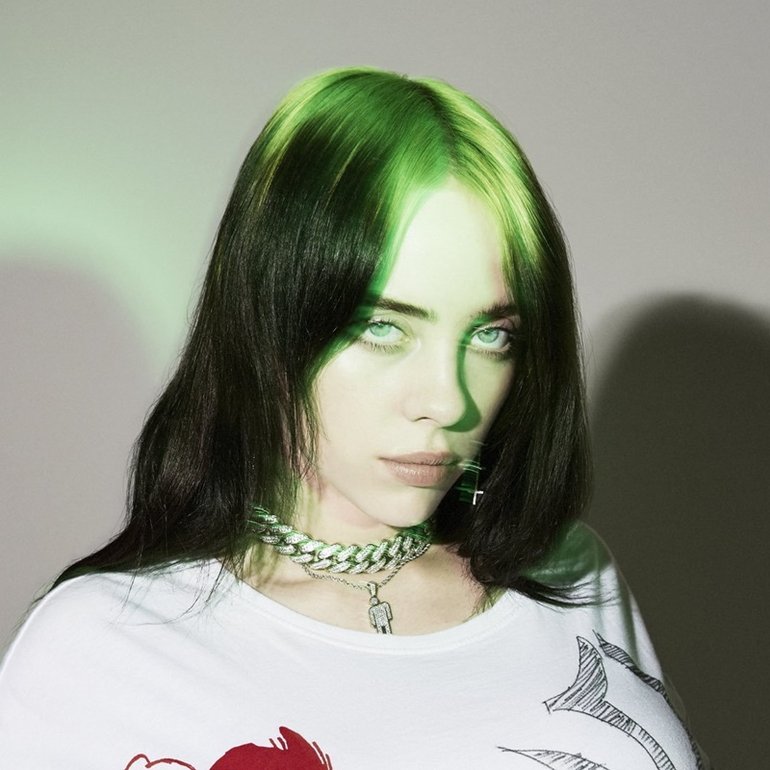 Billie Eilish Green Hair Smiling Wallpapers