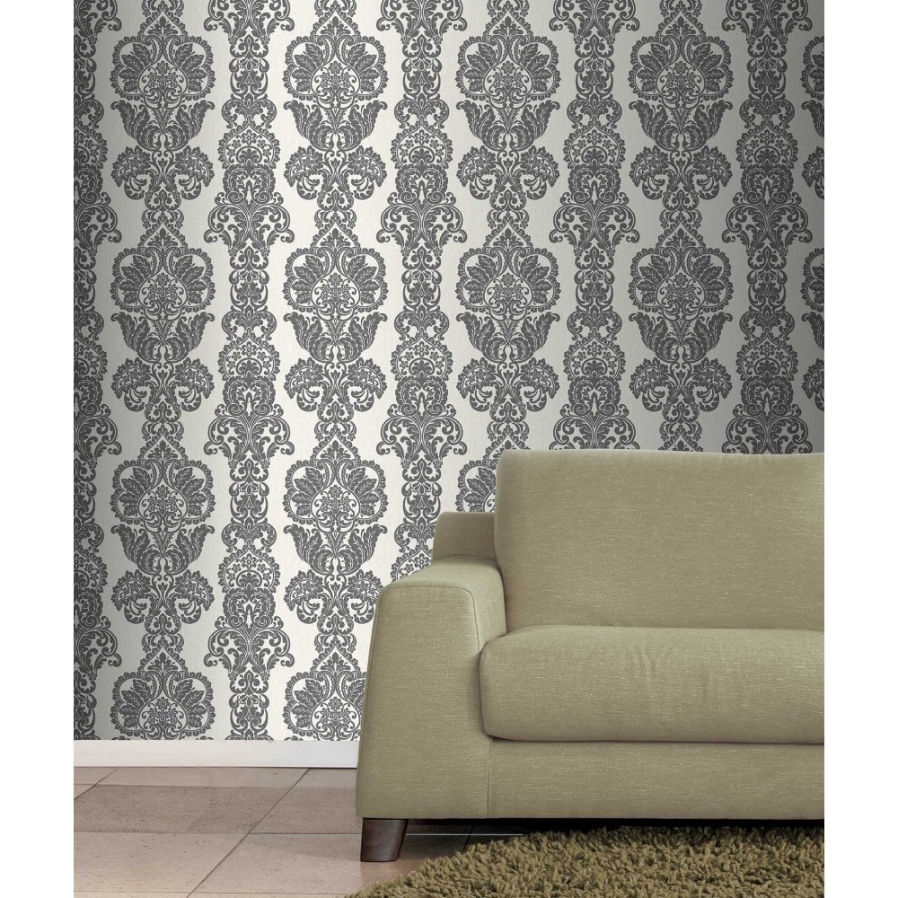 Black And Cream Damask Wallpapers