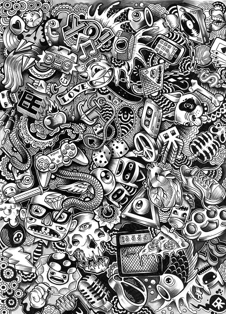 Black And White Doodle Wallpapers