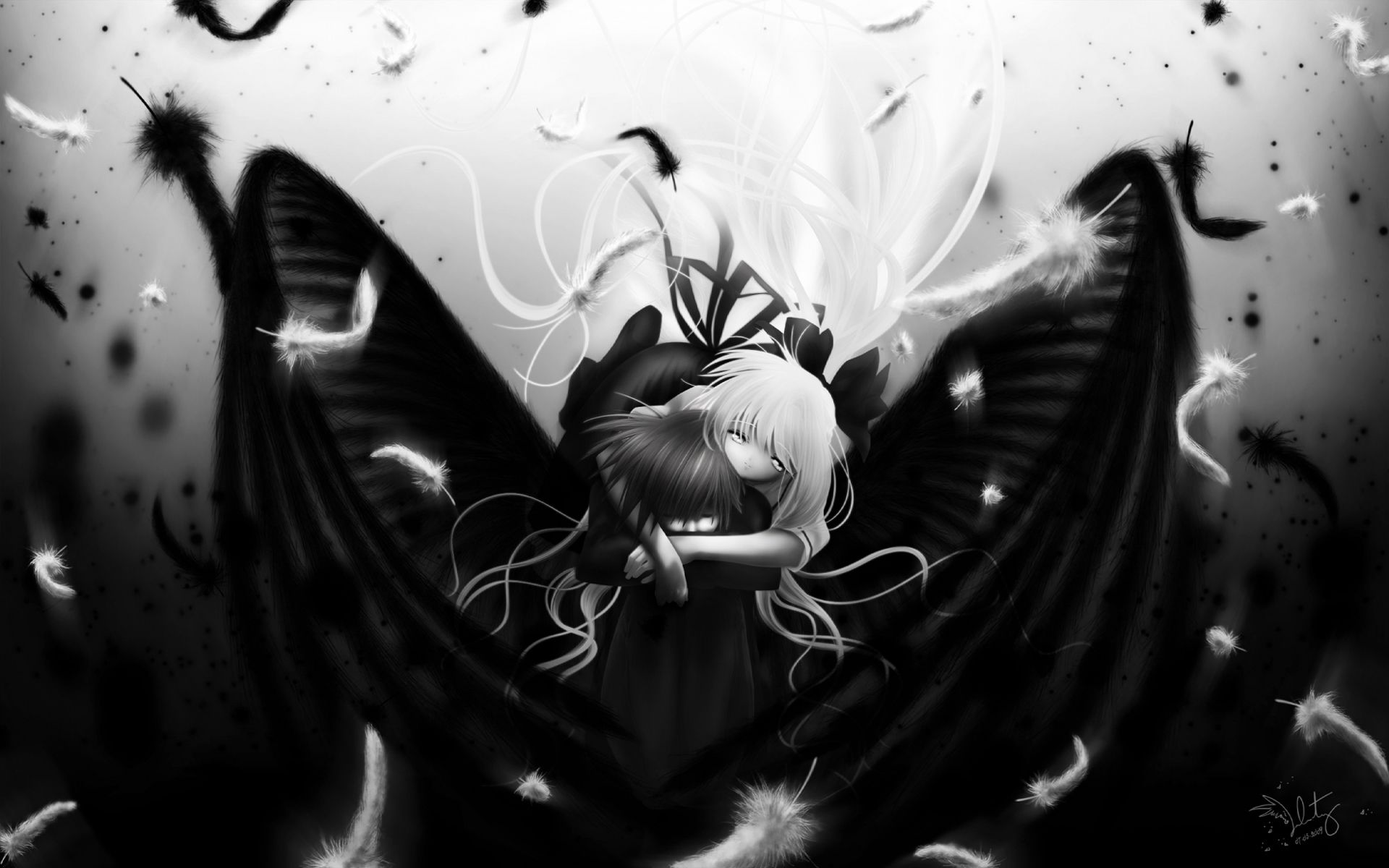 Black And White Sad Anime Girl Wallpapers