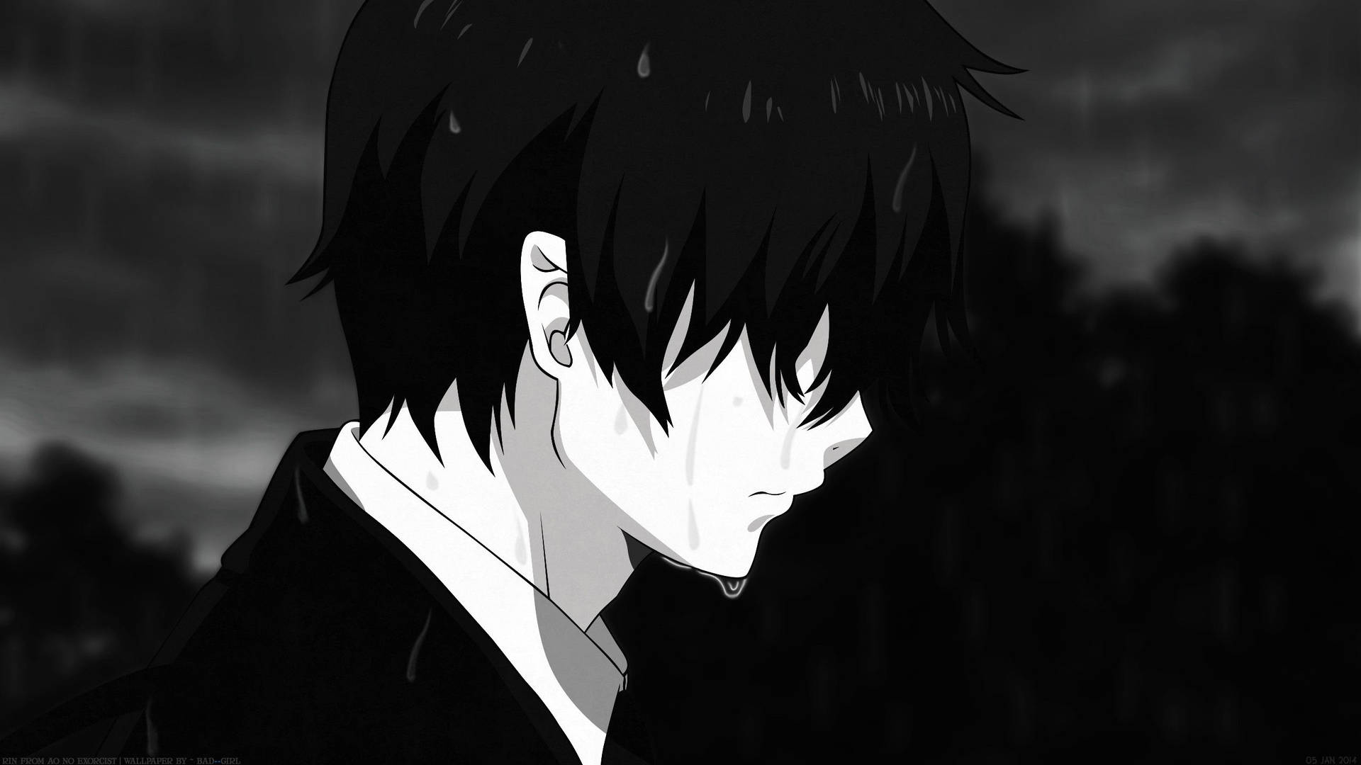 Black And White Sad Anime Girl Wallpapers