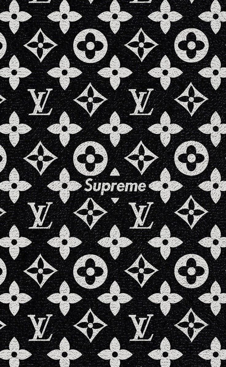 Black Louis Vuitton Supreme Wallpapers