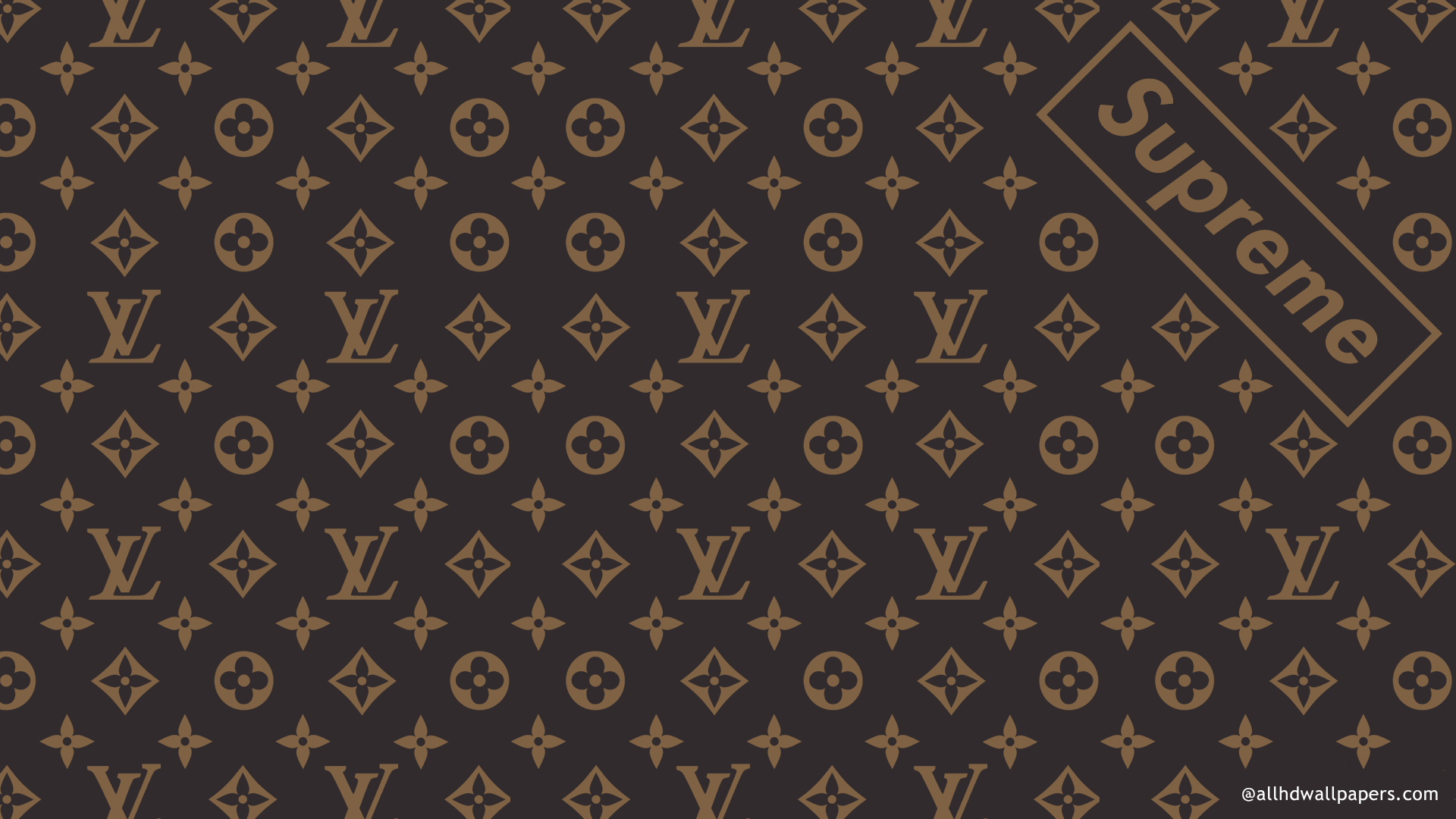 Black Louis Vuitton Supreme Wallpapers