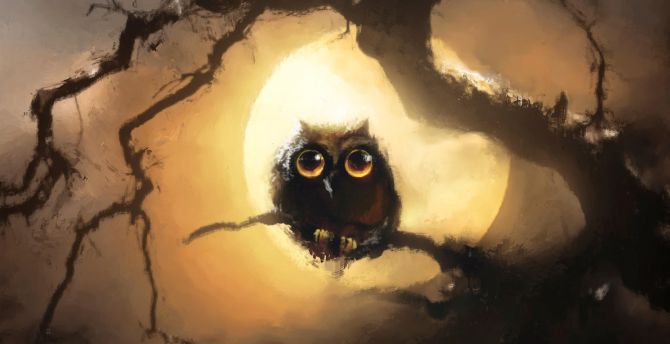 Black Owl Art Wallpapers