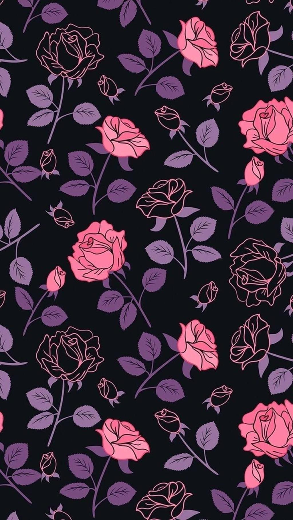 Black Pink Floral Wallpapers