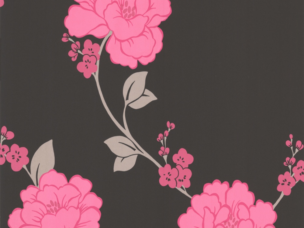 Black Pink Floral Wallpapers