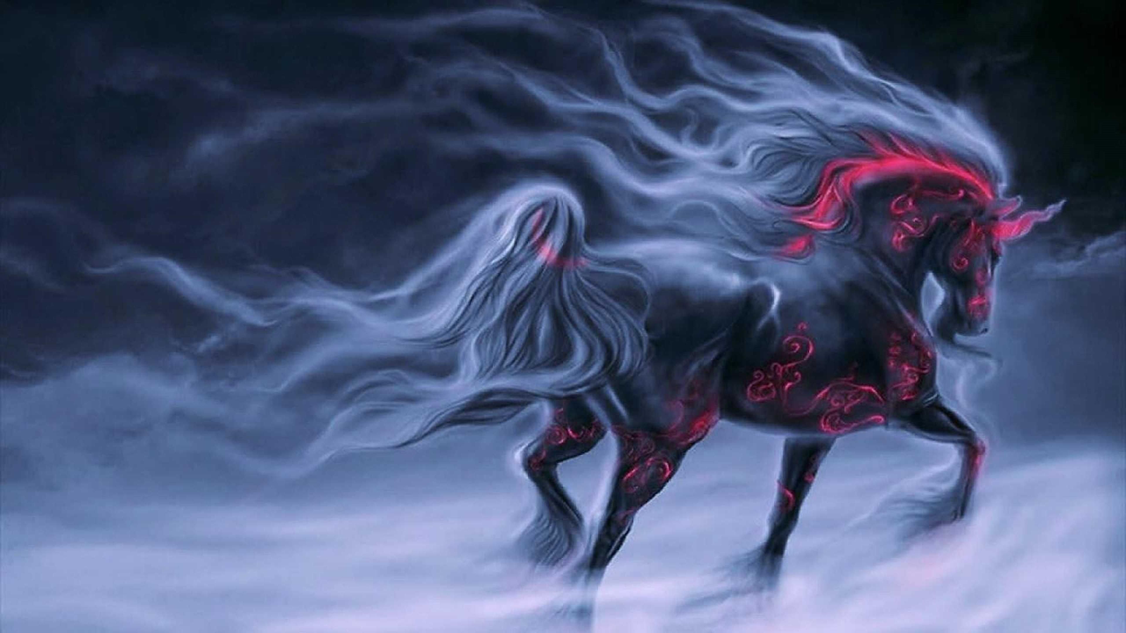 Black Unicorns With Wings Wallpapers