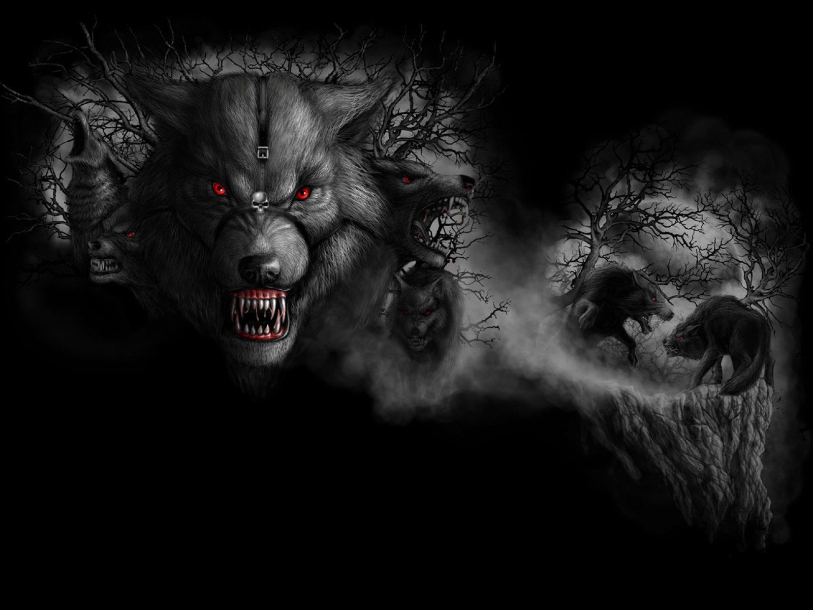 Black Wolf Red Eyes Wallpapers