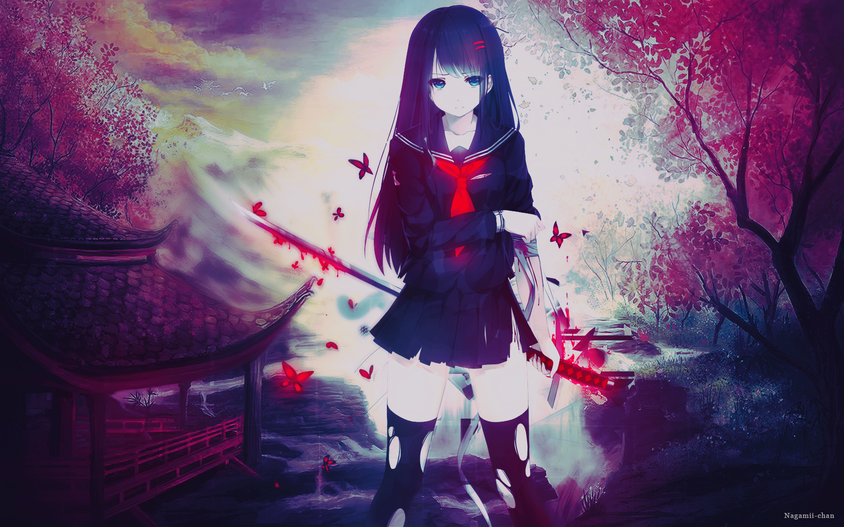 Bloody Anime Girl Wallpapers