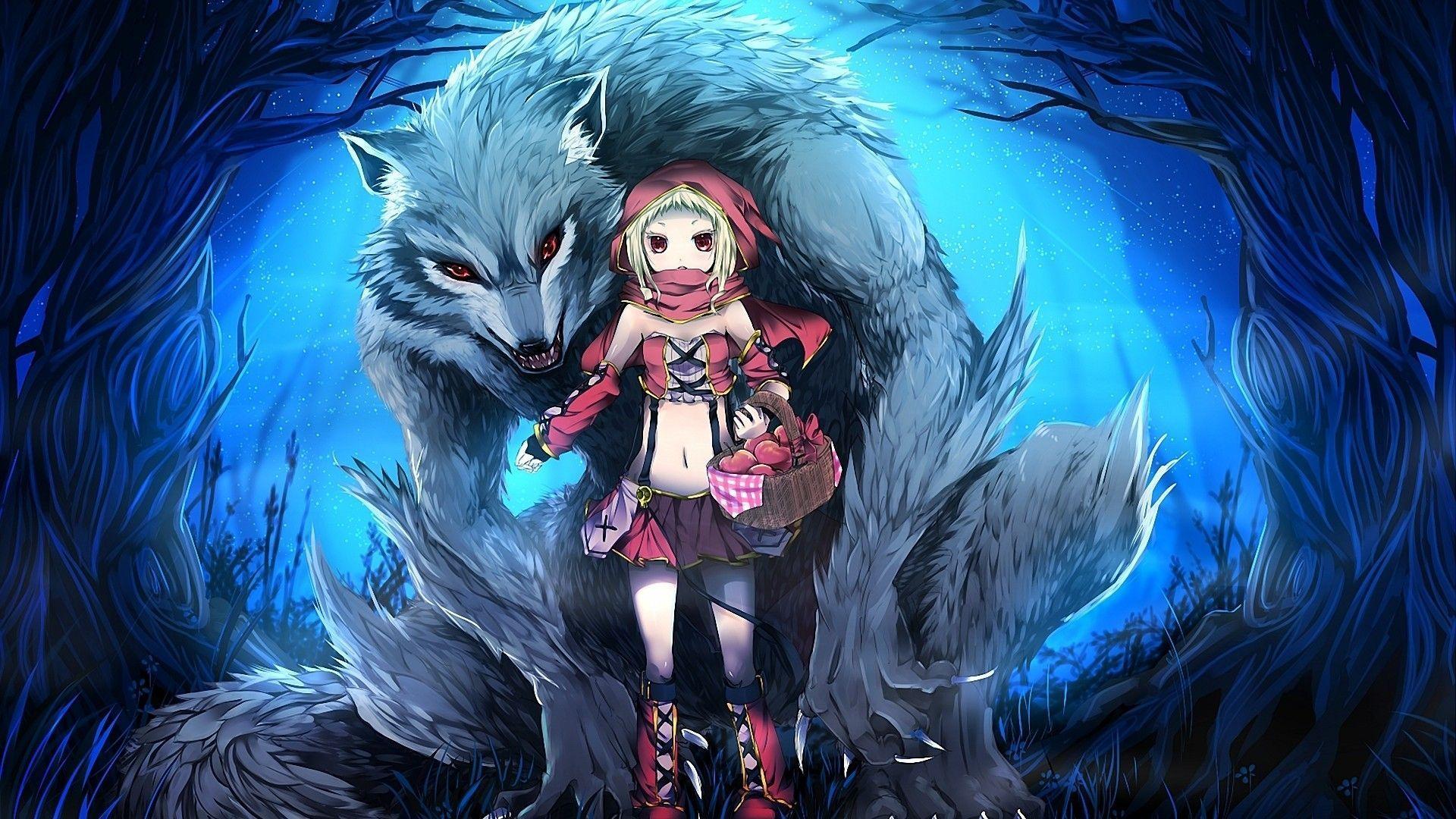 Blue Anime Wolf Wallpapers