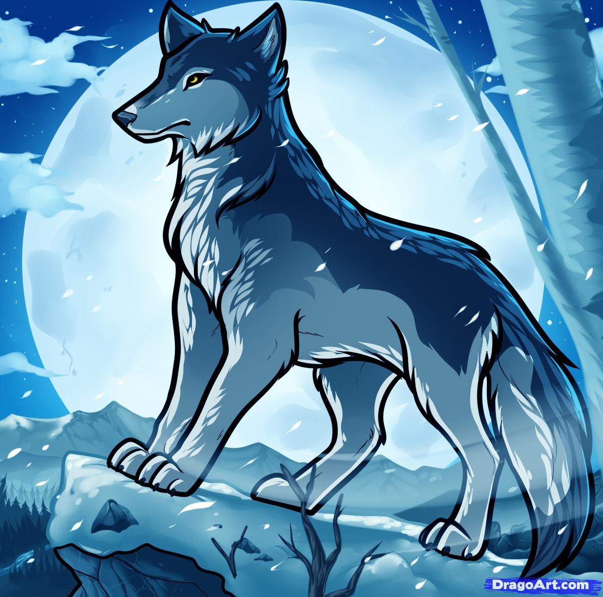 Blue Anime Wolf Wallpapers