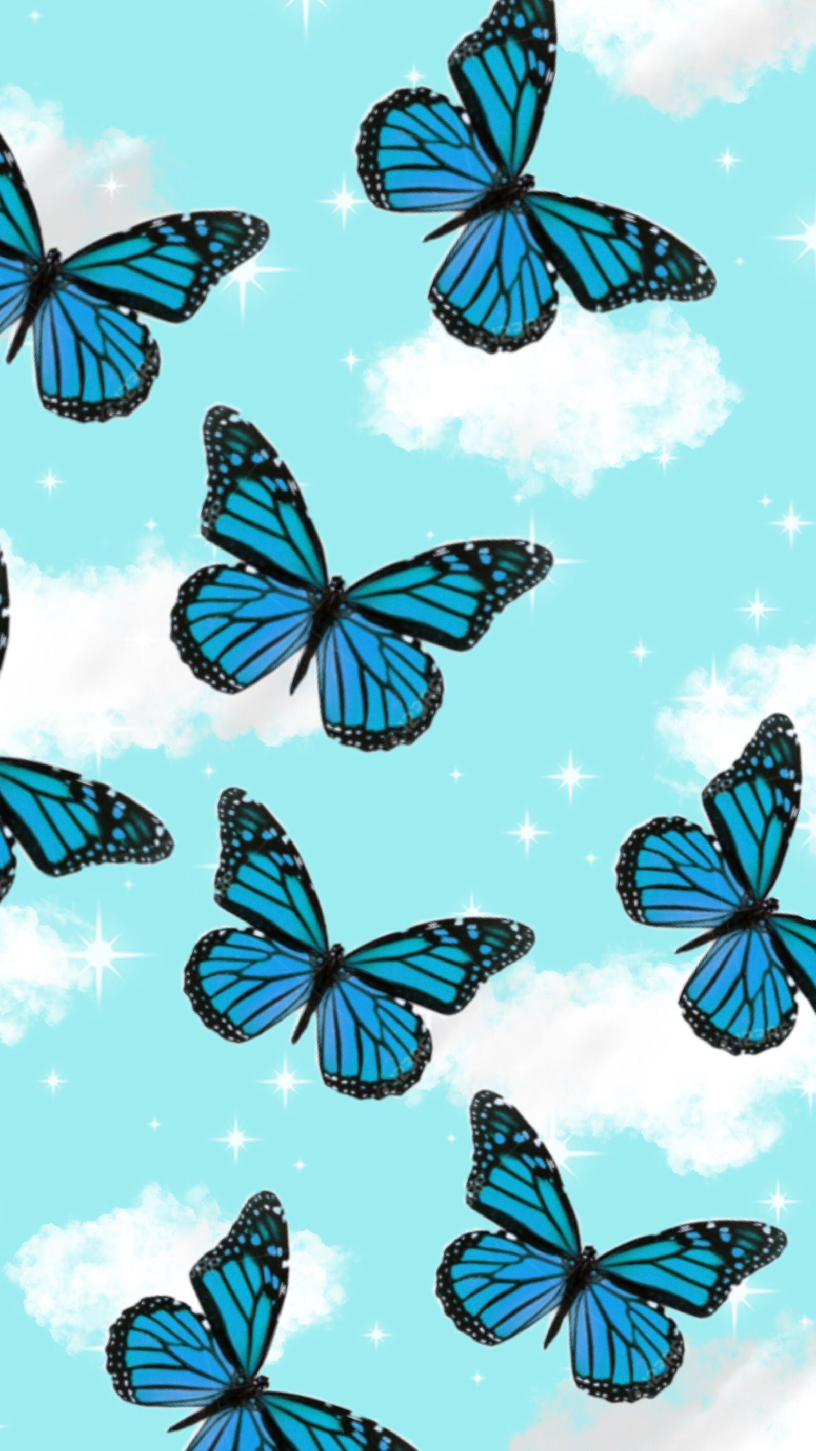 Blue Butterflies Aesthetic Wallpapers