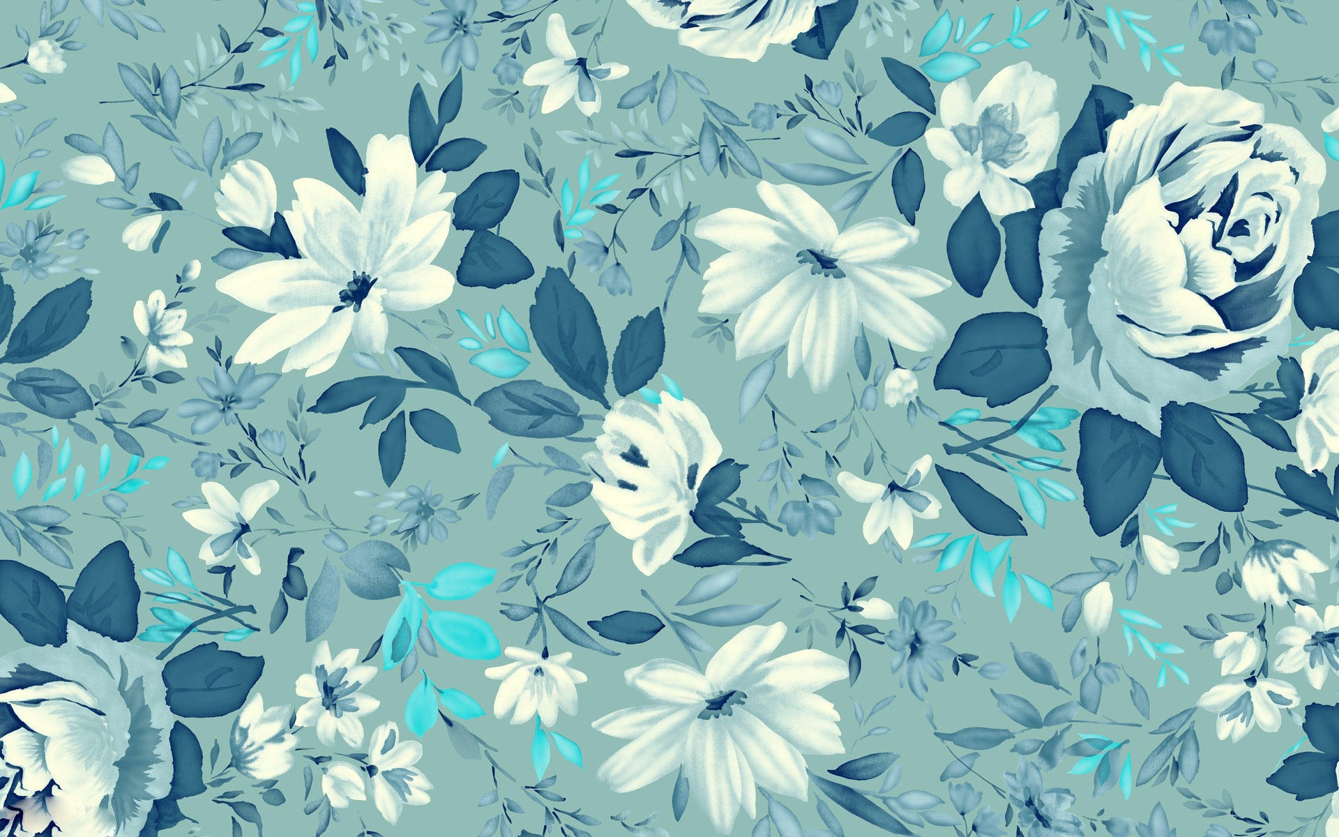 Blue Floral Wallpapers