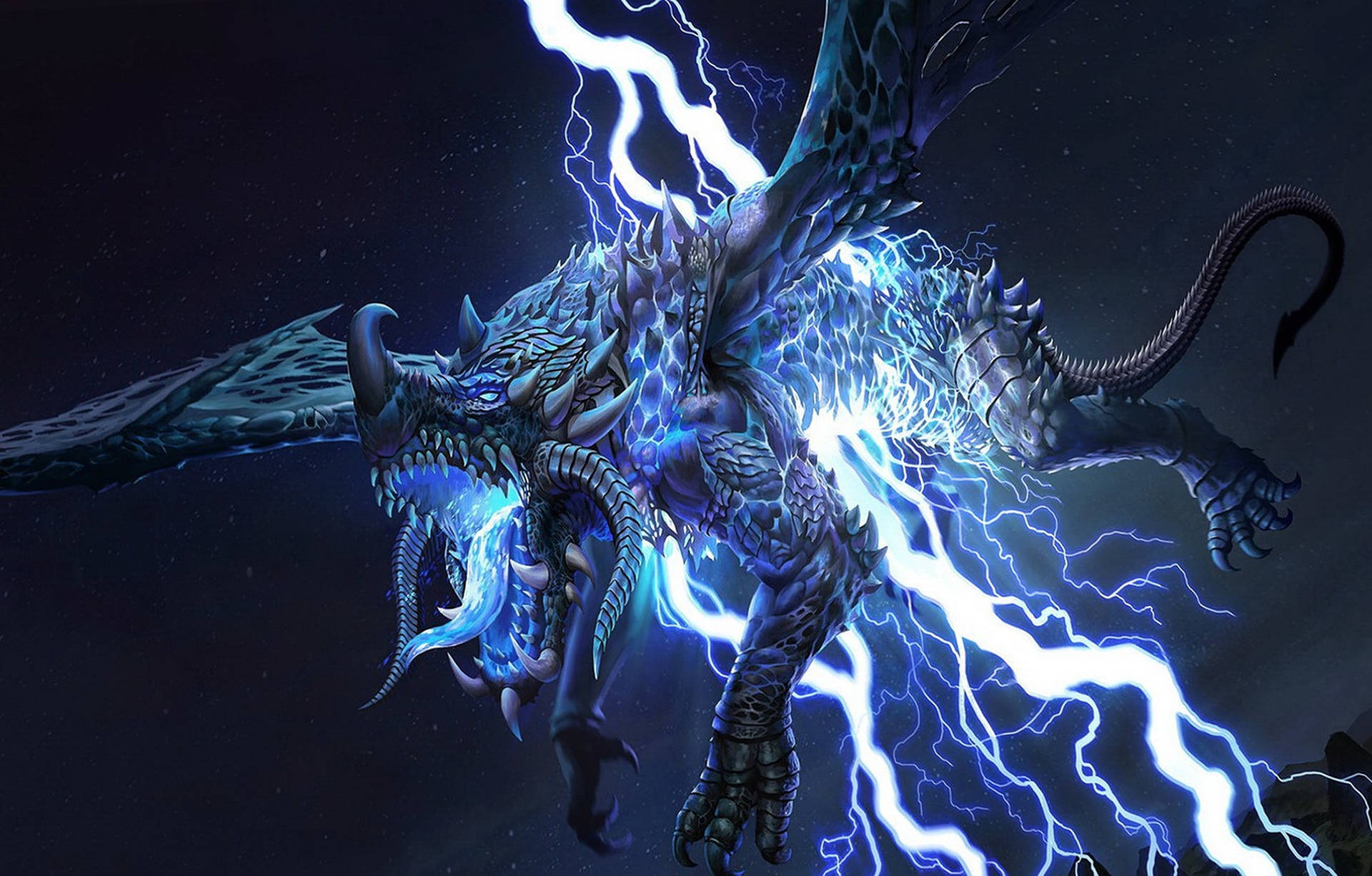 Blue Lightning Dragon Wallpapers