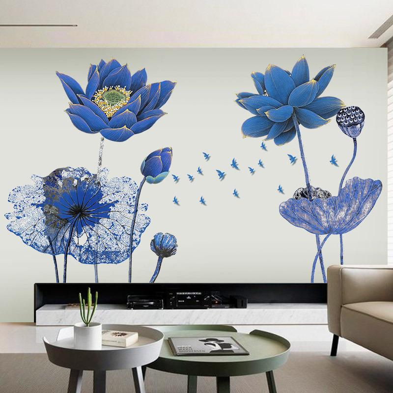 Blue Lotus Flower Painting Wallpapers