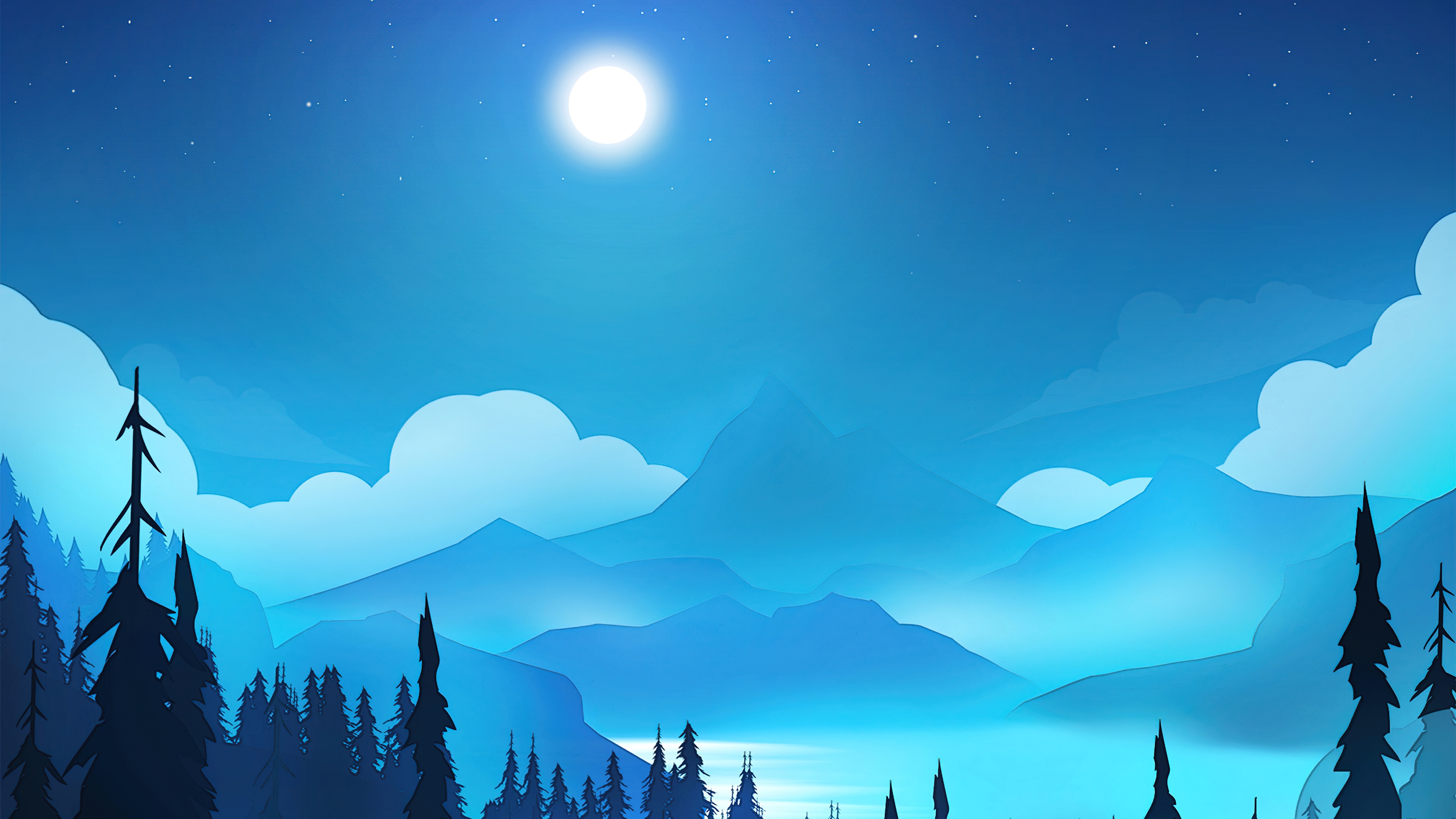 Blue Moon Landscapes Wallpapers