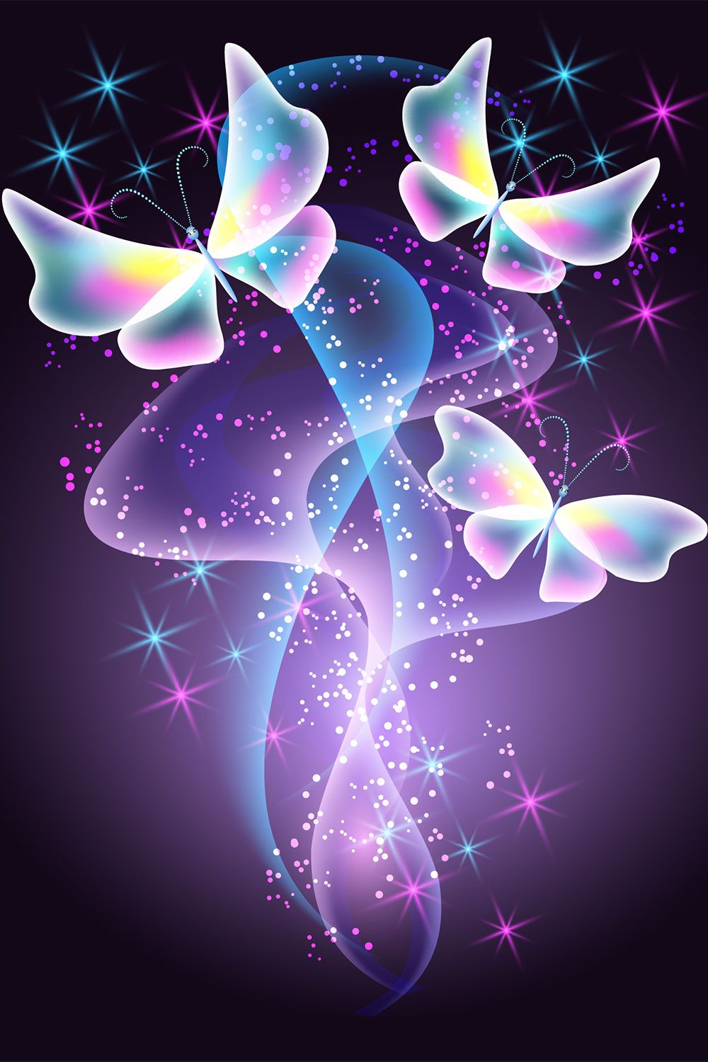 Blue Neon Butterfly Wallpapers