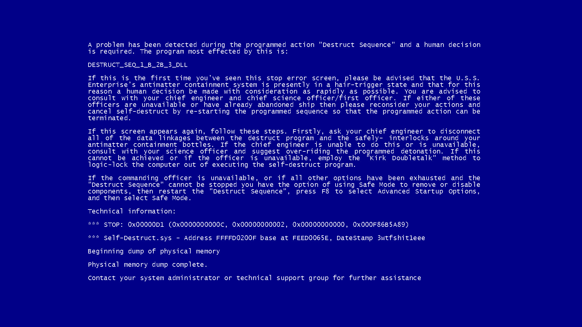 Blue Screen Of Death Windows 7 Wallpapers