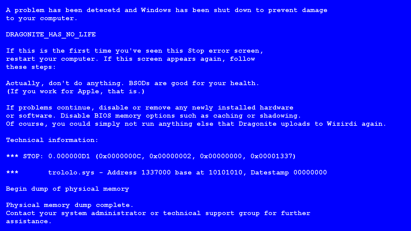 Blue Screen Of Death Windows 7 Wallpapers