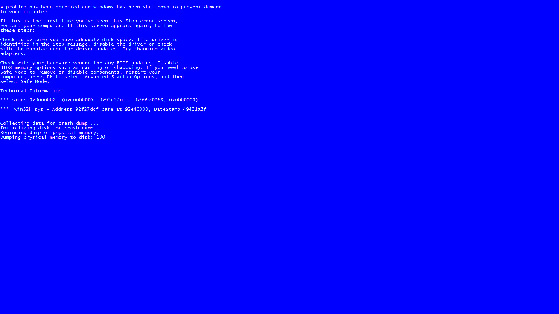 Blue Screen Of Death Windows 7 Wallpapers