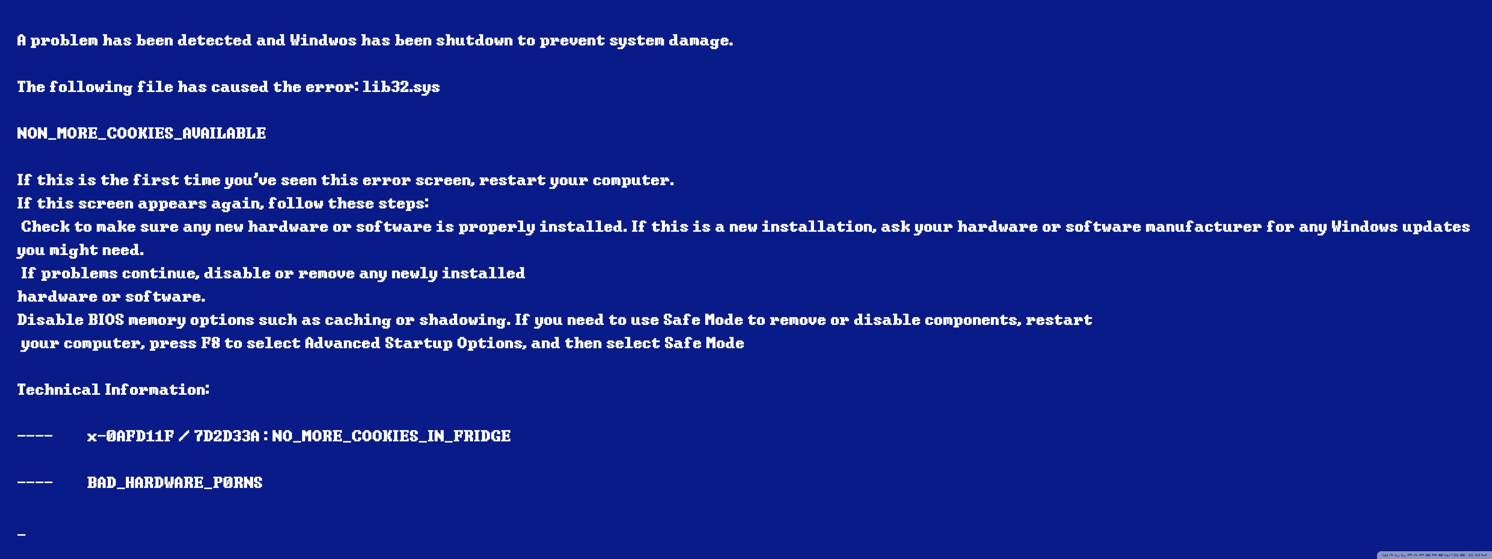 Blue Screen Of Death Windows 7 Wallpapers