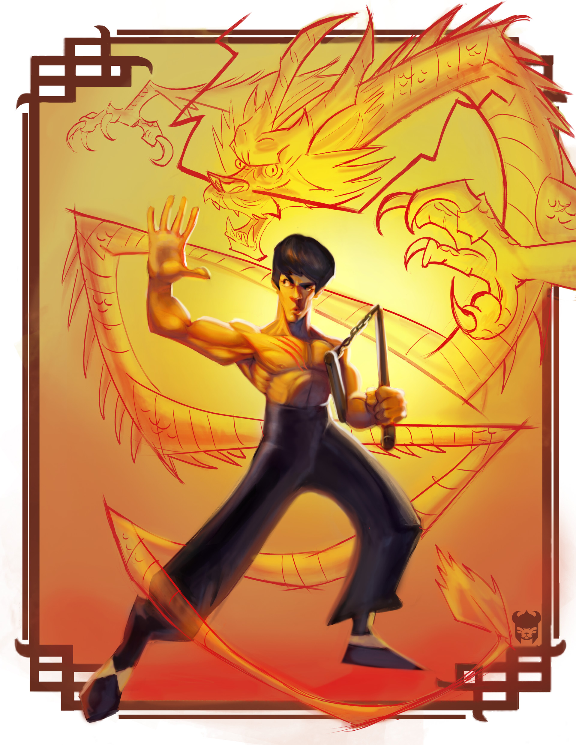 Bruce Lee Cartoon Images Wallpapers