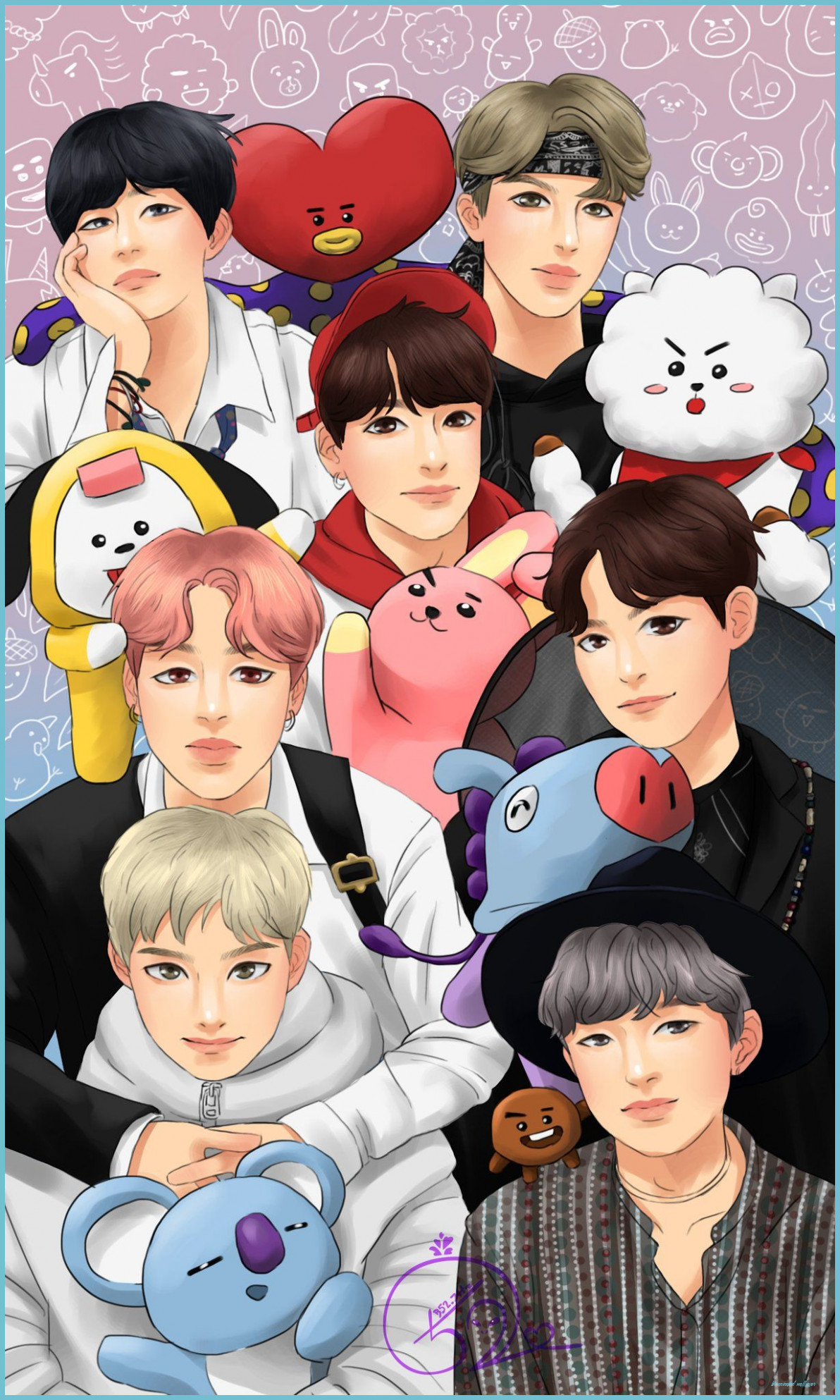 Bts Cartoon Wallpapers