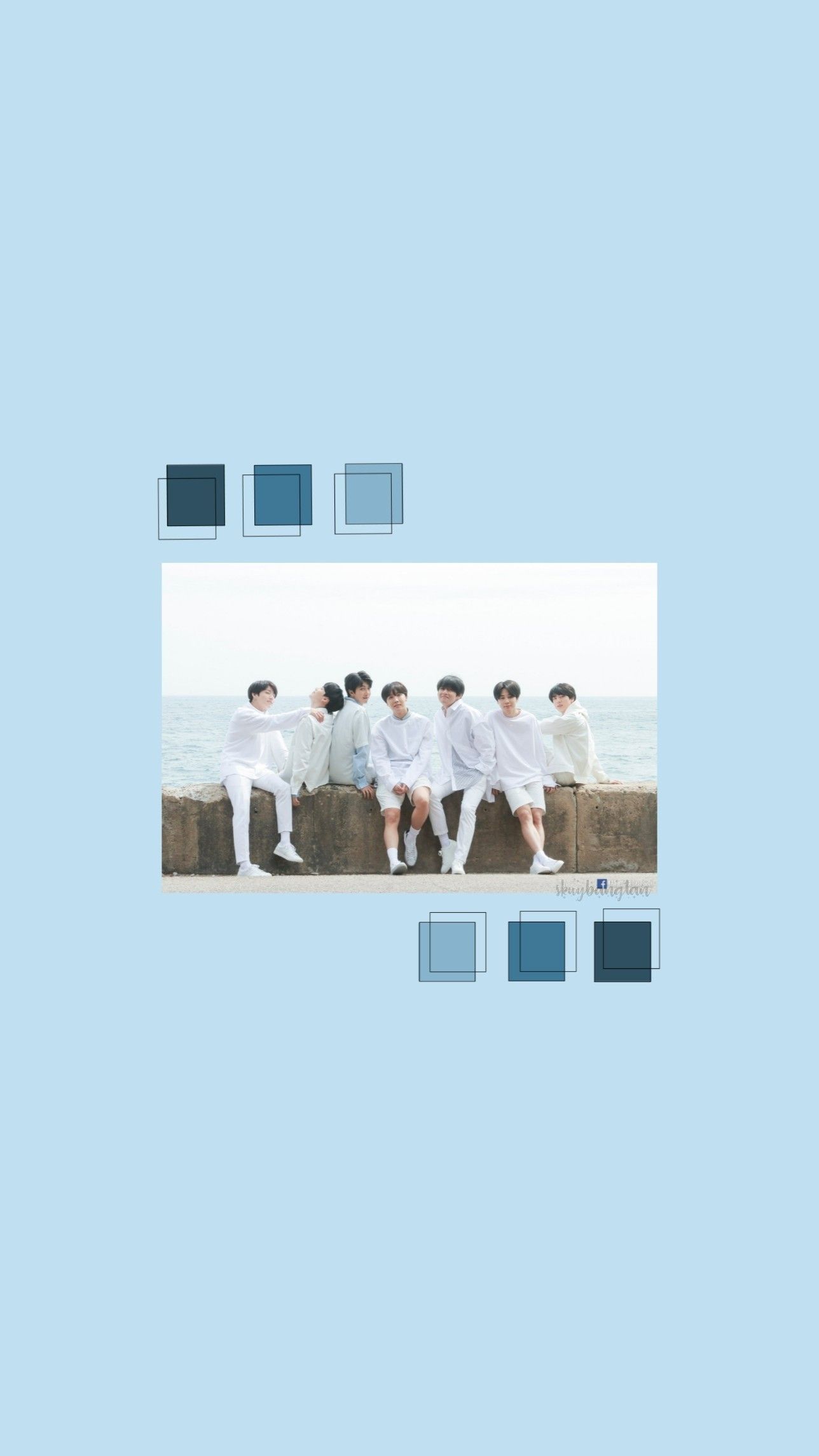 Bts Light Blue Aesthetic Wallpapers