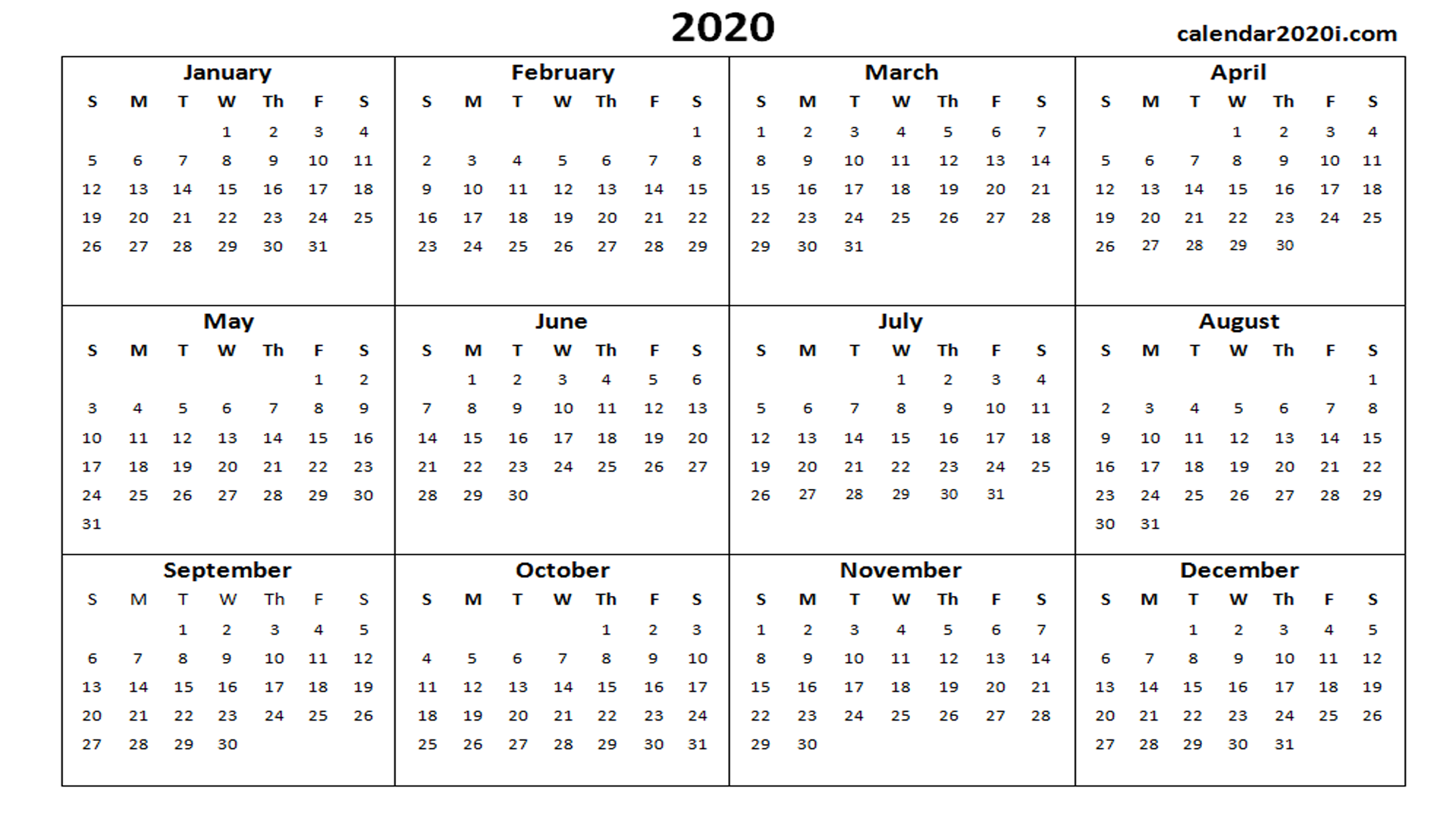 Calendar 2020 Wallpapers