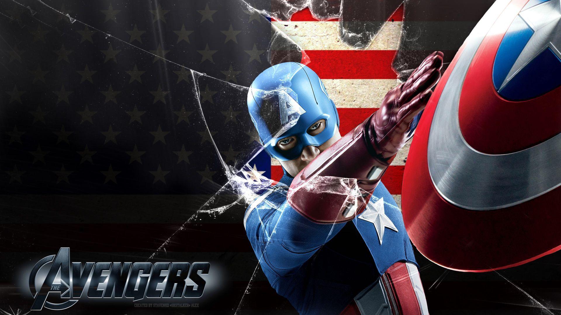 Captain America Cracked Screen Wallpapers