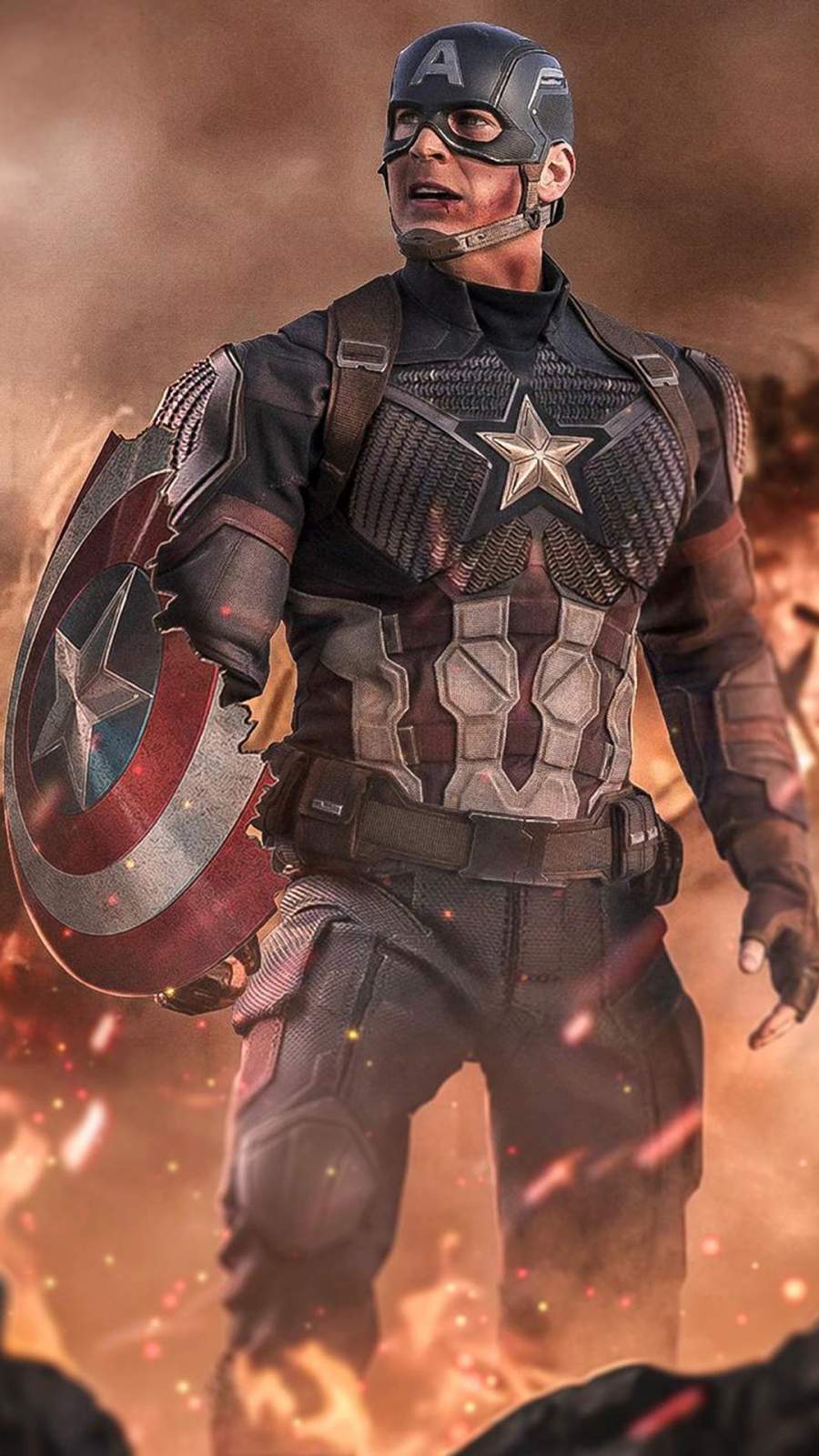 Captain America Cracked Screen Wallpapers