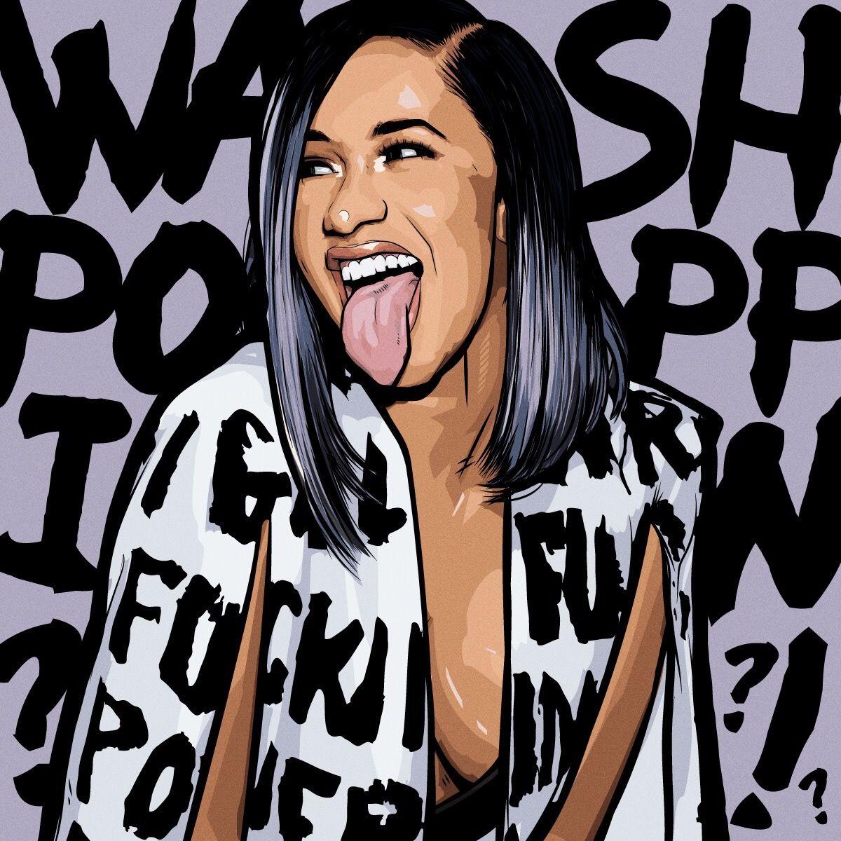 Cardi B Cartoon Wallpapers