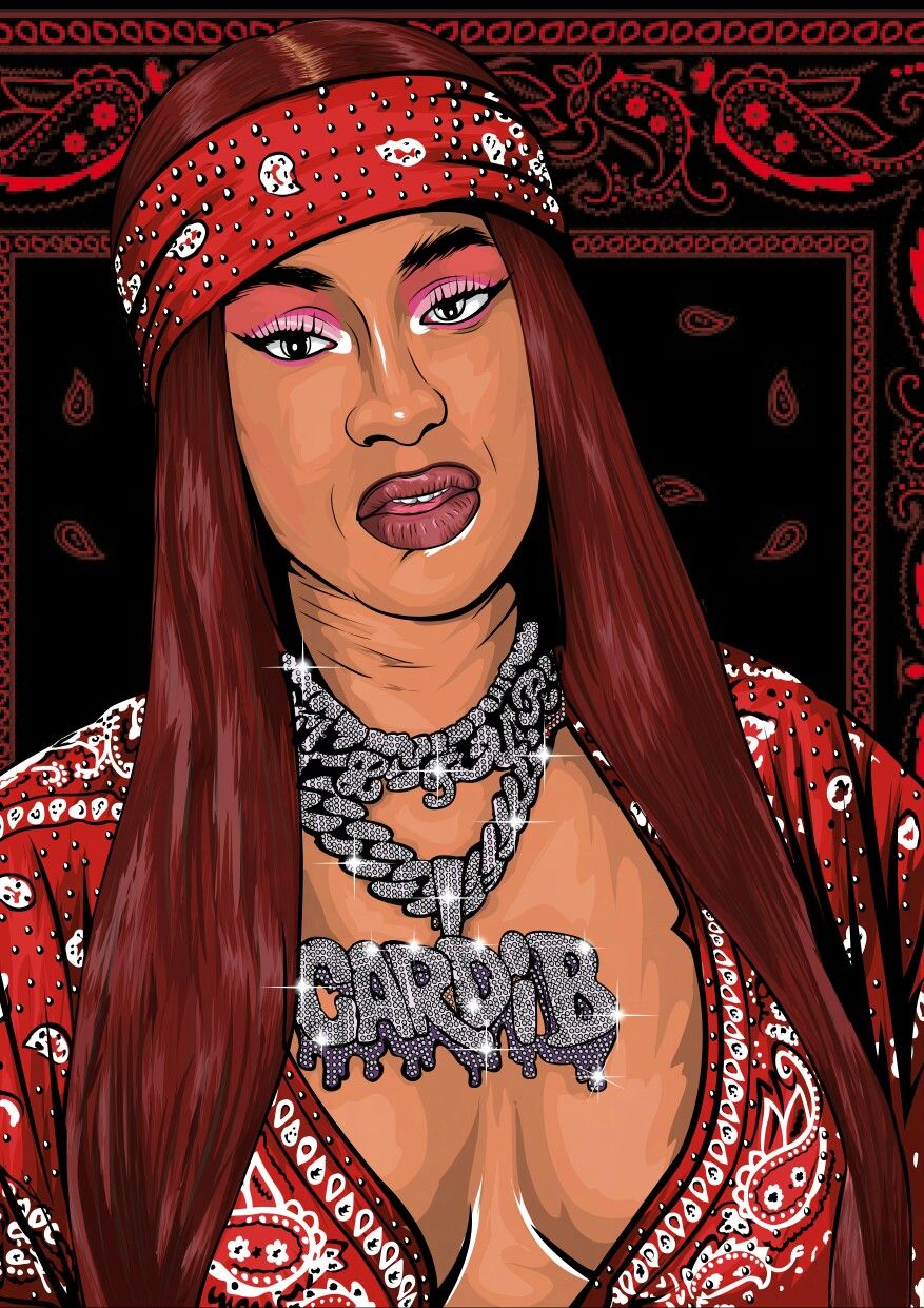 Cardi B Cartoon Wallpapers