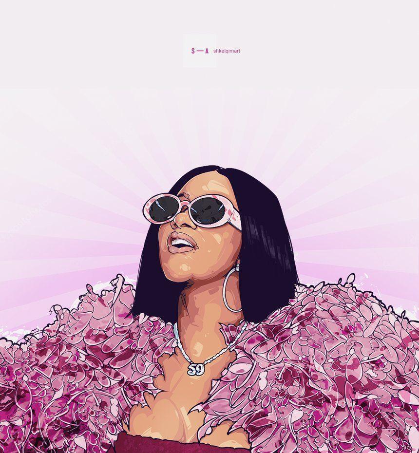 Cardi B Cartoon Wallpapers