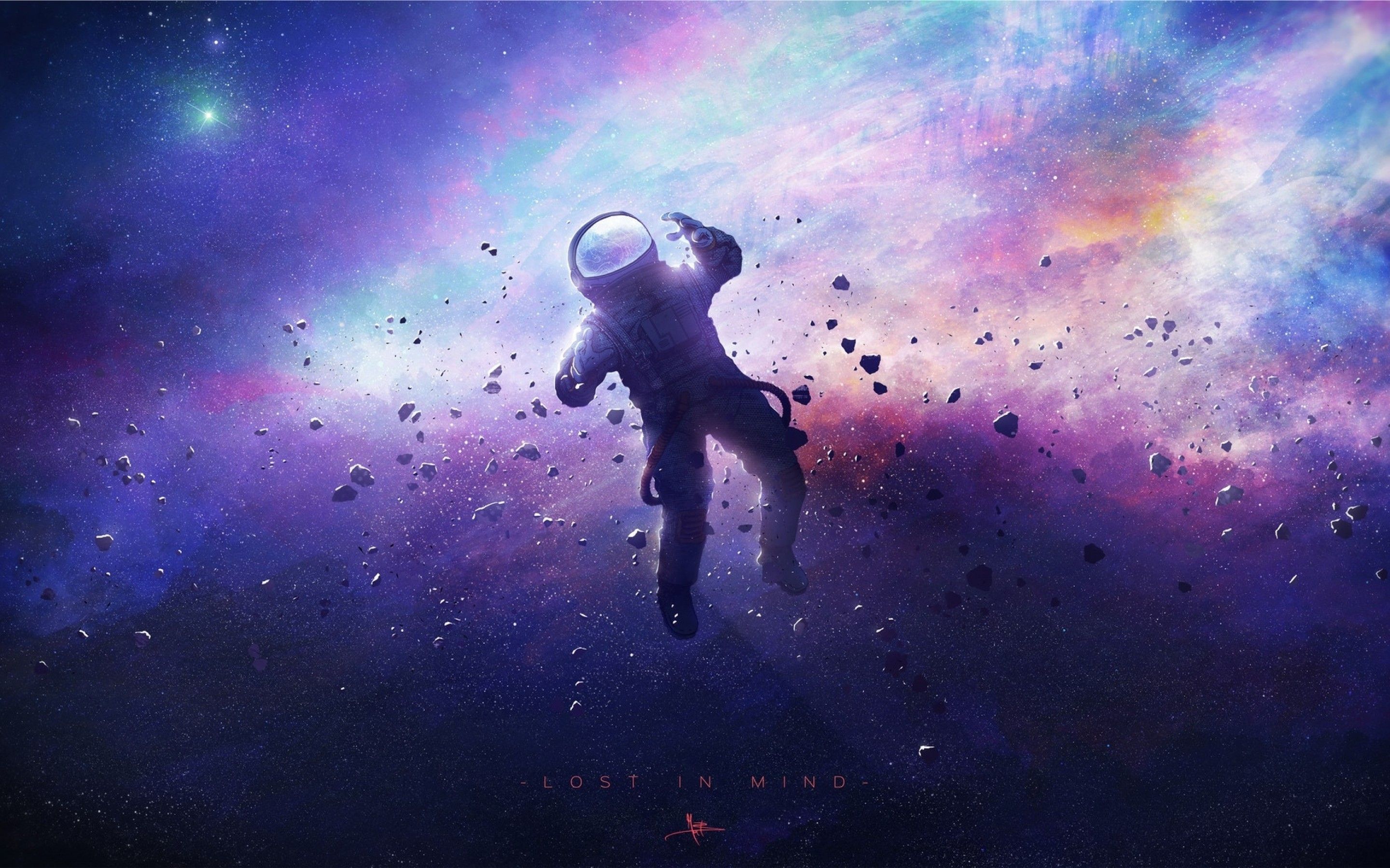 Cartoon Astronaut Floating Wallpapers