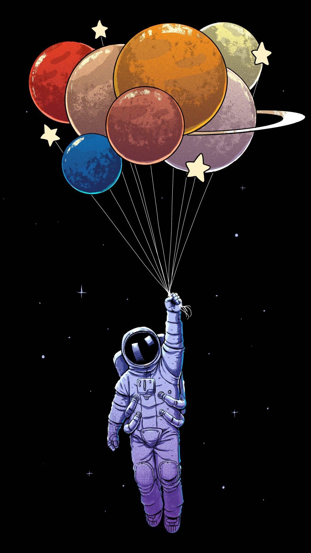 Cartoon Astronaut Floating Wallpapers