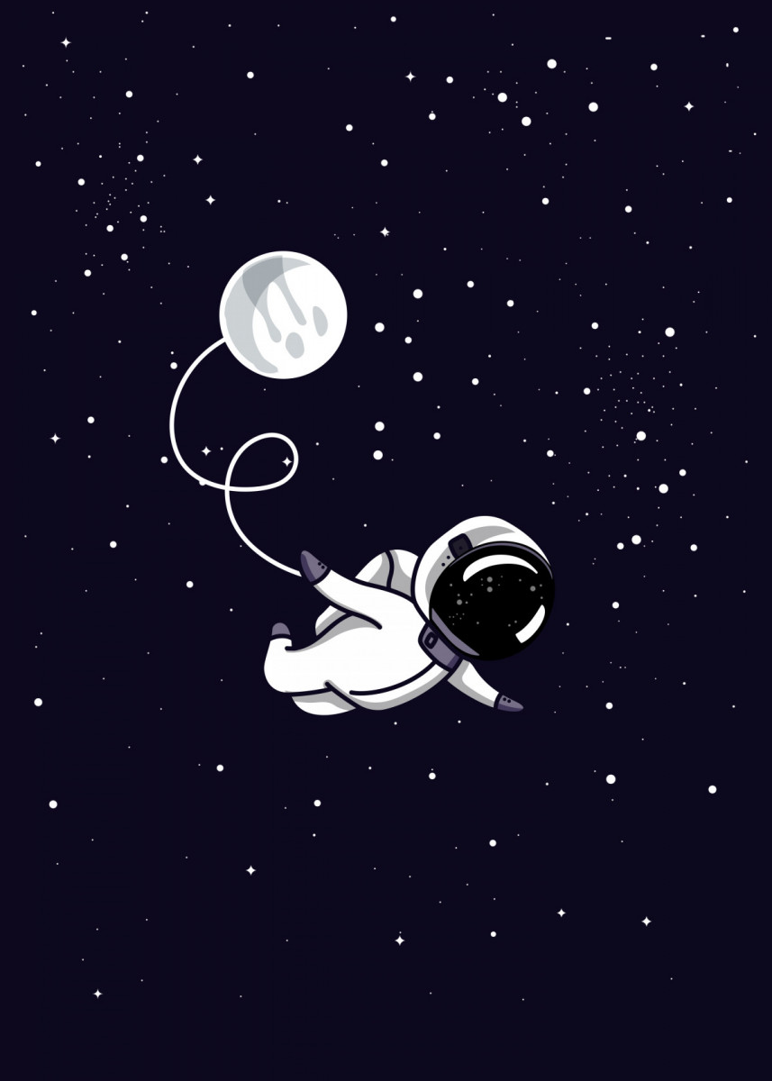 Cartoon Astronaut Floating Wallpapers