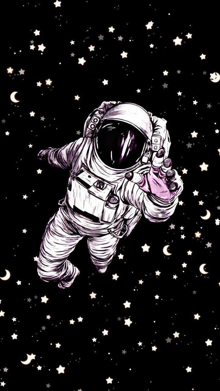 Cartoon Astronaut Floating Wallpapers