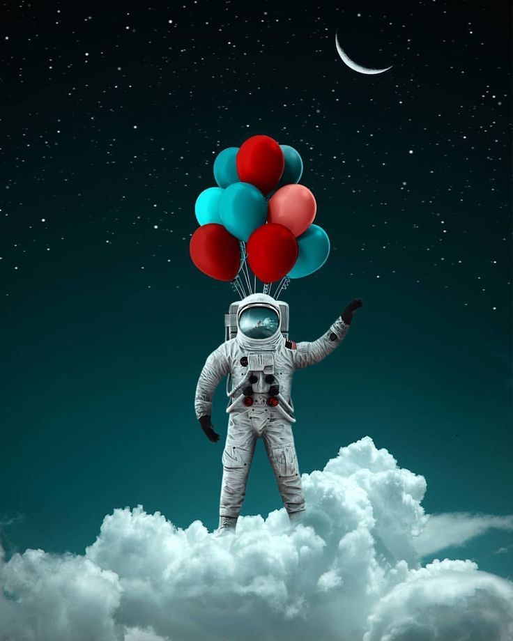 Cartoon Astronaut Floating Wallpapers