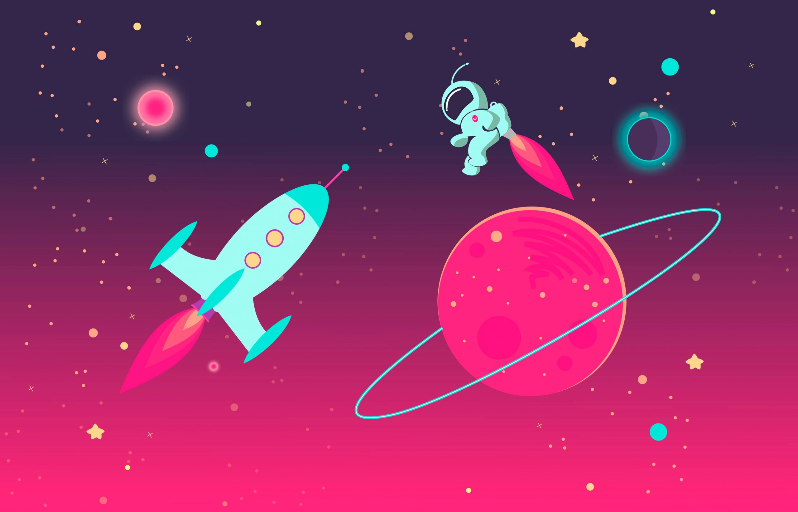 Cartoon Astronaut Floating Wallpapers